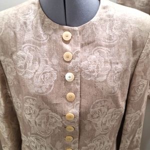 Studio 205 Beige Linen/Cotton Long Blazer W/ Skirt.             Size 12/14?